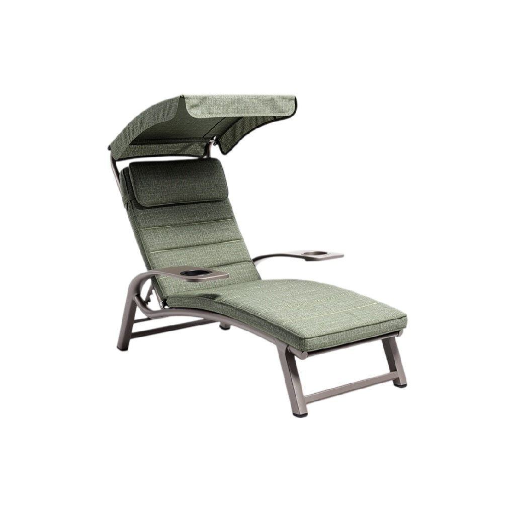 **Transat pliable avec ombrelle et accoudoirs - Confort extérieur**