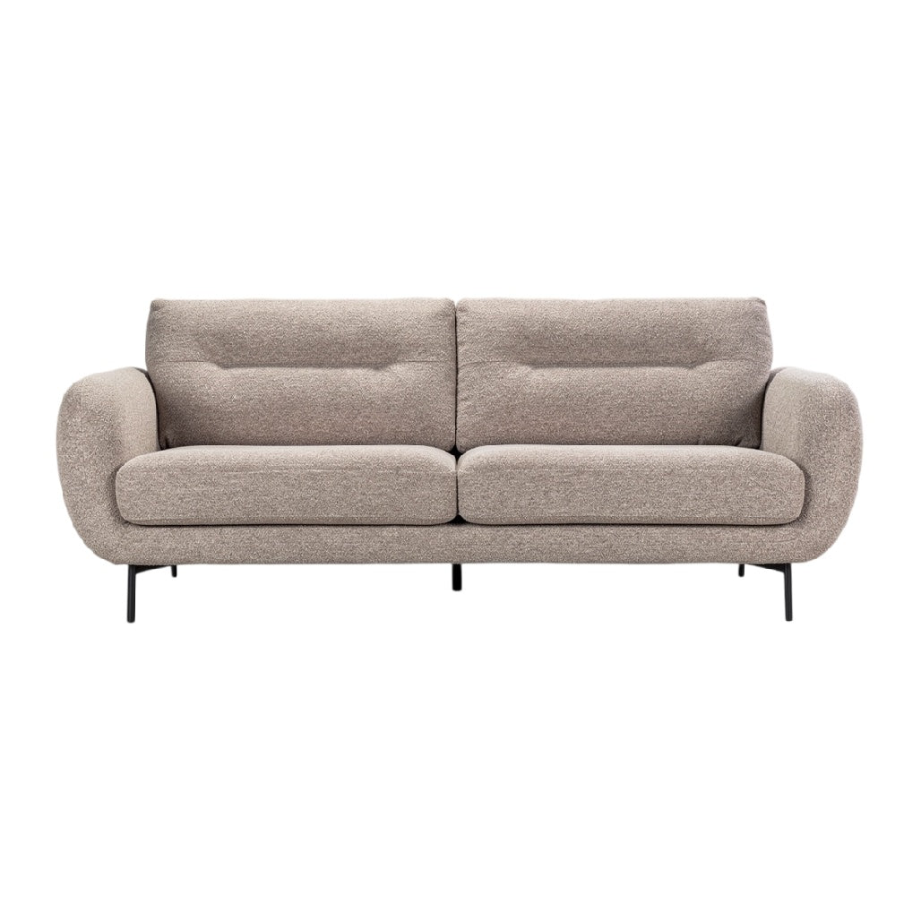 **Canapé moderne en tissu beige avec piètement en métal**