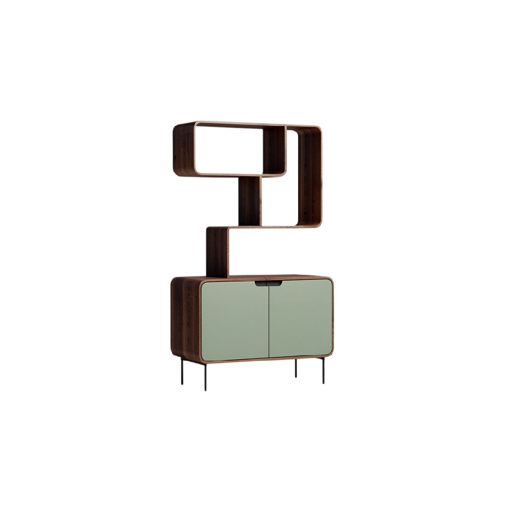 **Mobilier contemporain : Bibliothèque design en bois et verre**